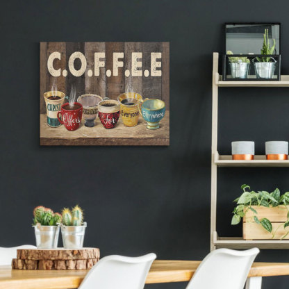 Coffee Christ Christian Canvas Wall Art