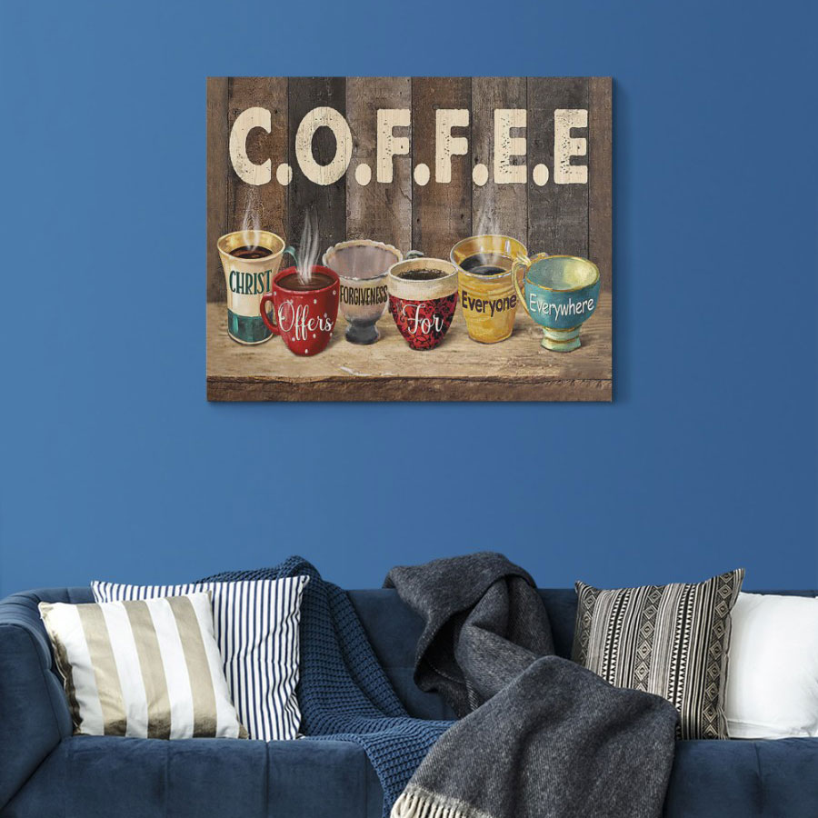 Coffee Christ Christian Canvas Wall Art