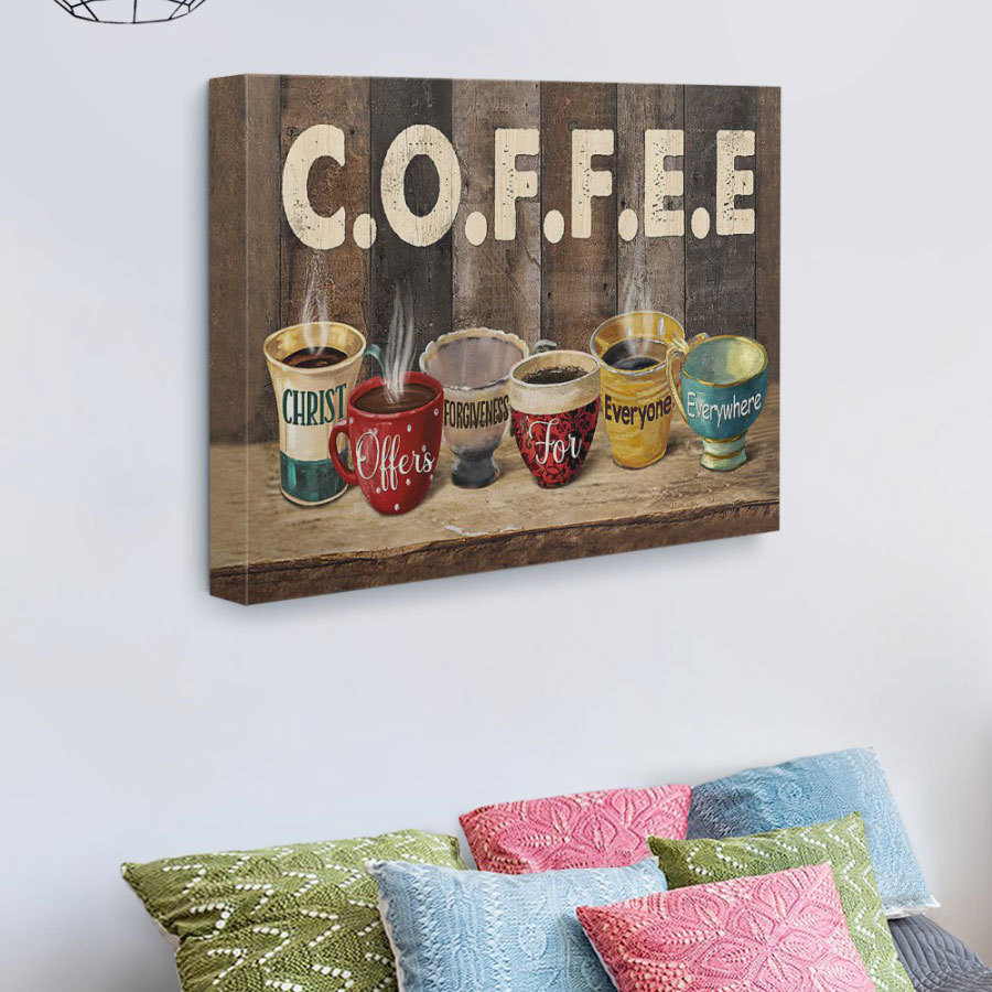 Coffee Christ Christian Canvas Wall Art