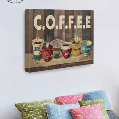 Coffee Christ Christian Canvas Wall Art