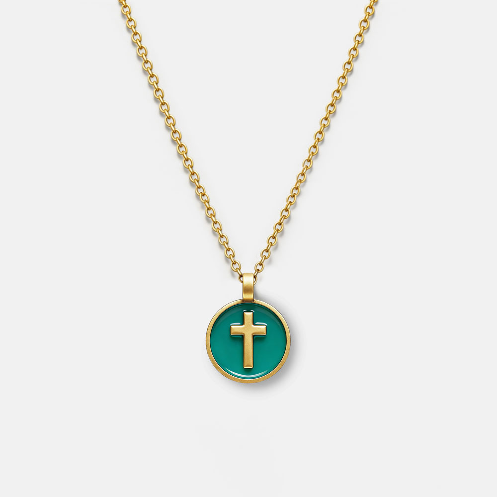 Colorful Cross Christian 925 Sterling Silver Necklace
