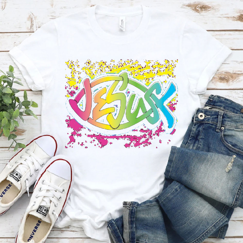 Colorful Jesus Christian T-Shirt