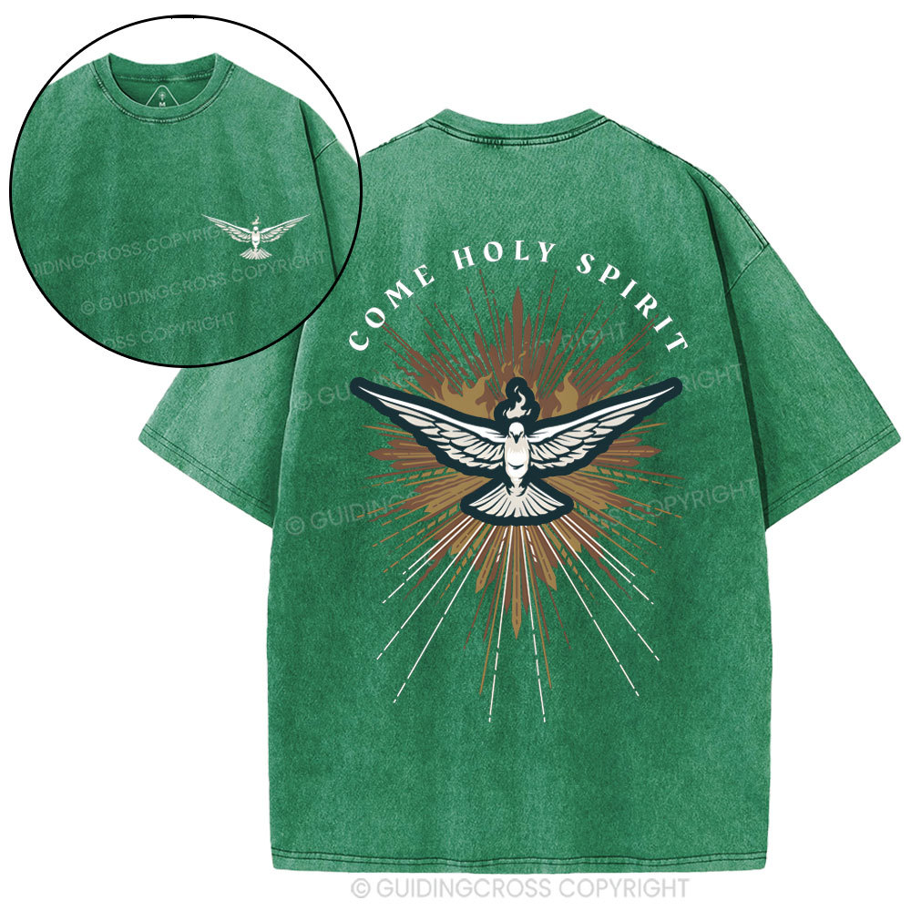 Come Holy Spirit Christian Washed T-Shirt
