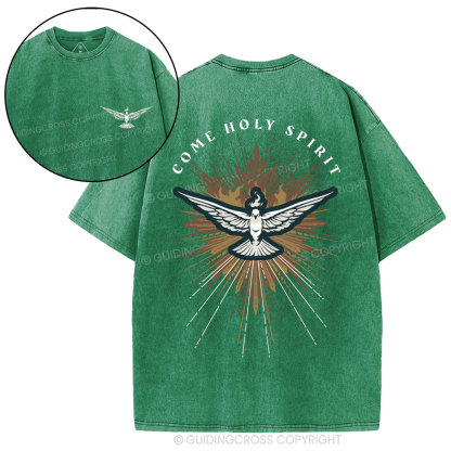 Come Holy Spirit Christian Washed T-Shirt