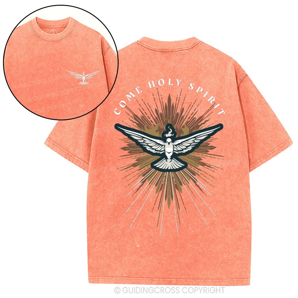 Come Holy Spirit Christian Washed T-Shirt