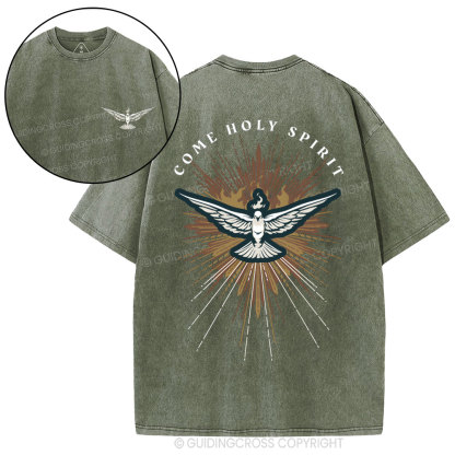 Come Holy Spirit Christian Washed T-Shirt