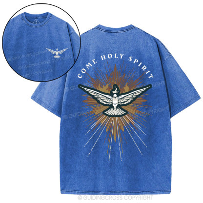Come Holy Spirit Christian Washed T-Shirt