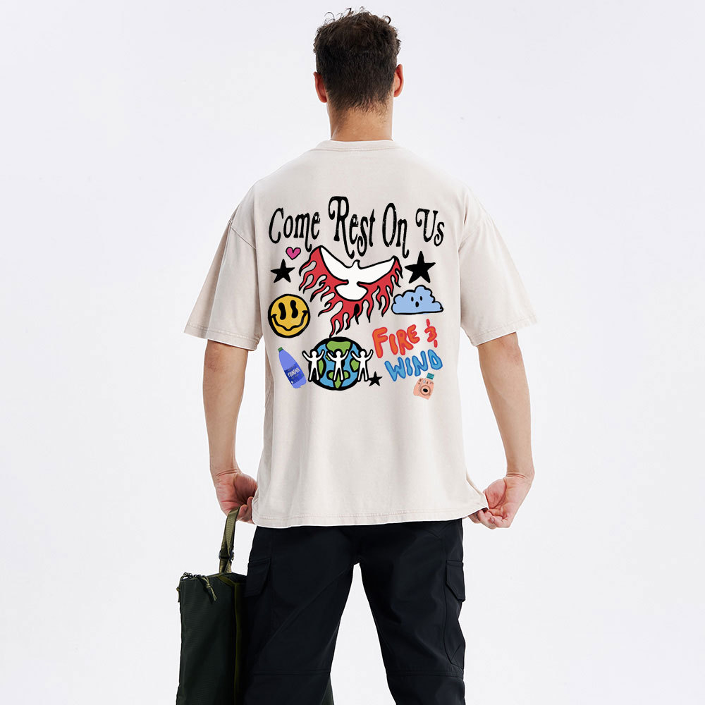 Come Rest On Us Christian Washed T-Shirt