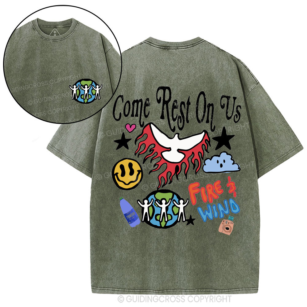 Come Rest On Us Christian Washed T-Shirt