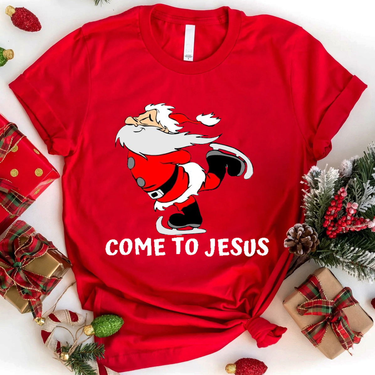 Come To Jesus Christmas Christian T-Shirt