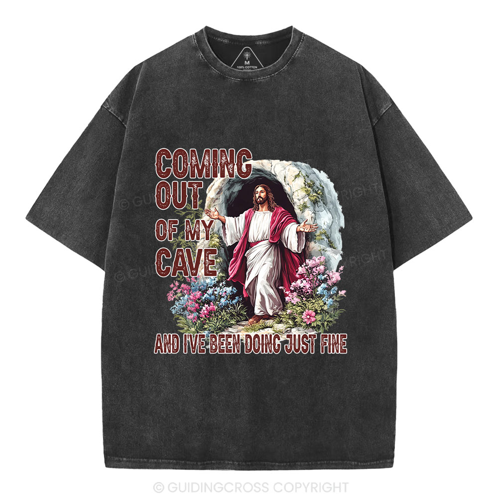 Coming Out Of My Cave Christian Washed T-Shirt