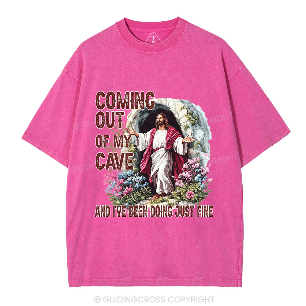 Coming Out Of My Cave Christian Washed T-Shirt