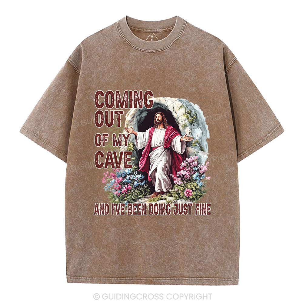 Coming Out Of My Cave Christian Washed T-Shirt
