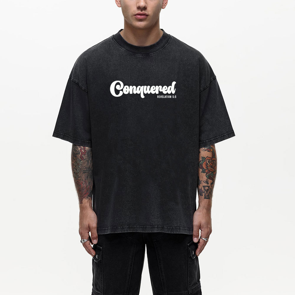 Conquered Christian Washed T-Shirt
