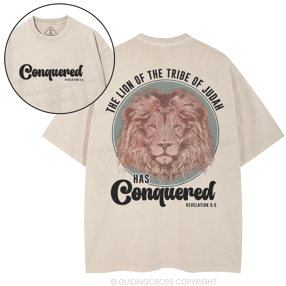 Conquered Christian Washed T-Shirt