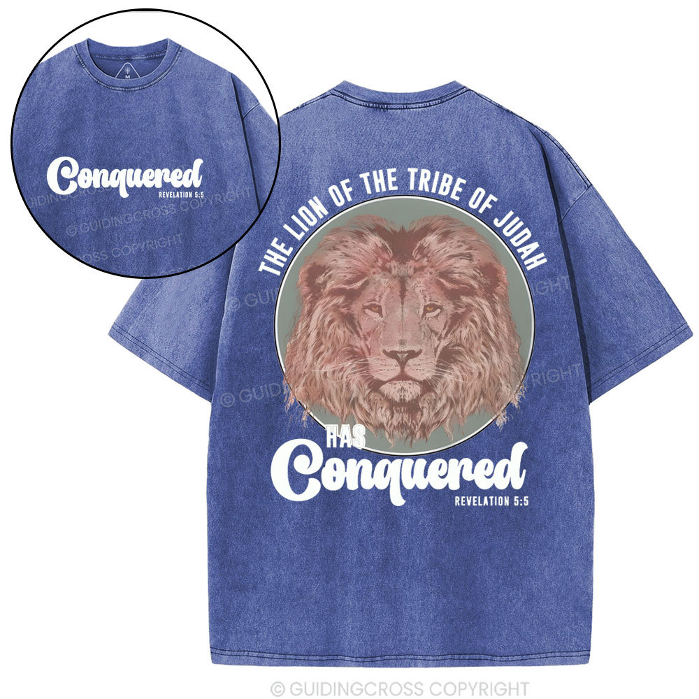 Conquered Christian Washed T-Shirt