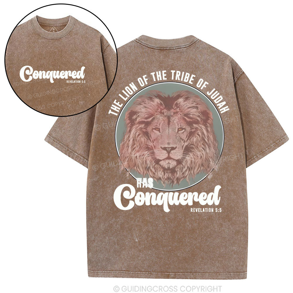 Conquered Christian Washed T-Shirt