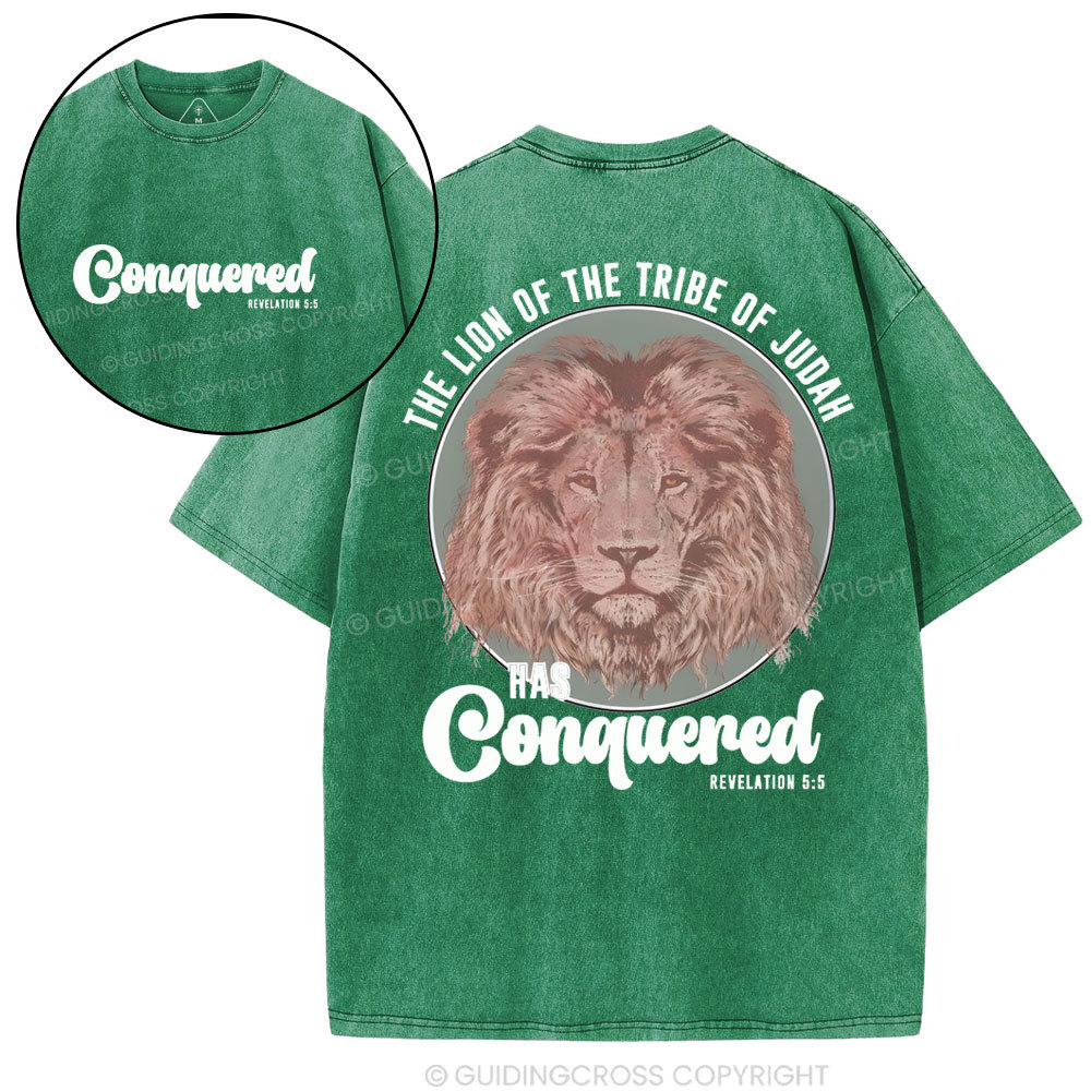 Conquered Christian Washed T-Shirt