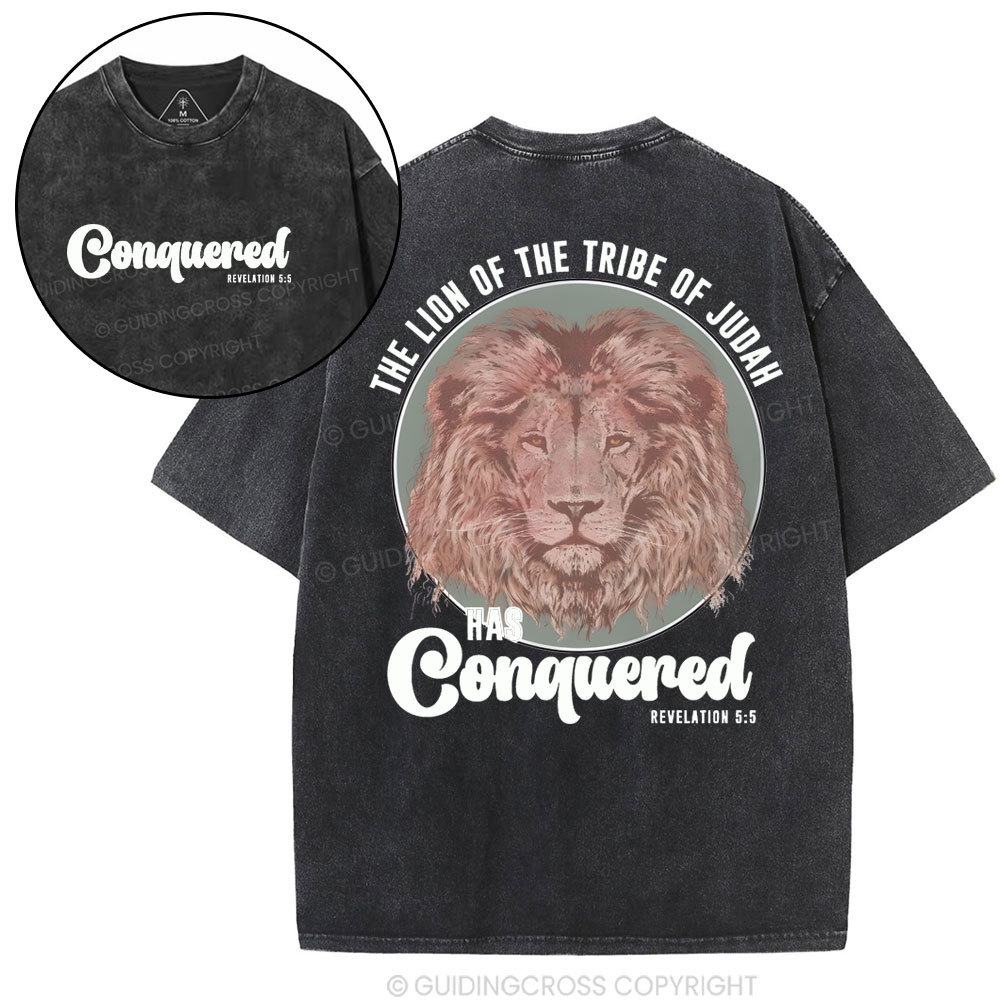 Conquered Christian Washed T-Shirt
