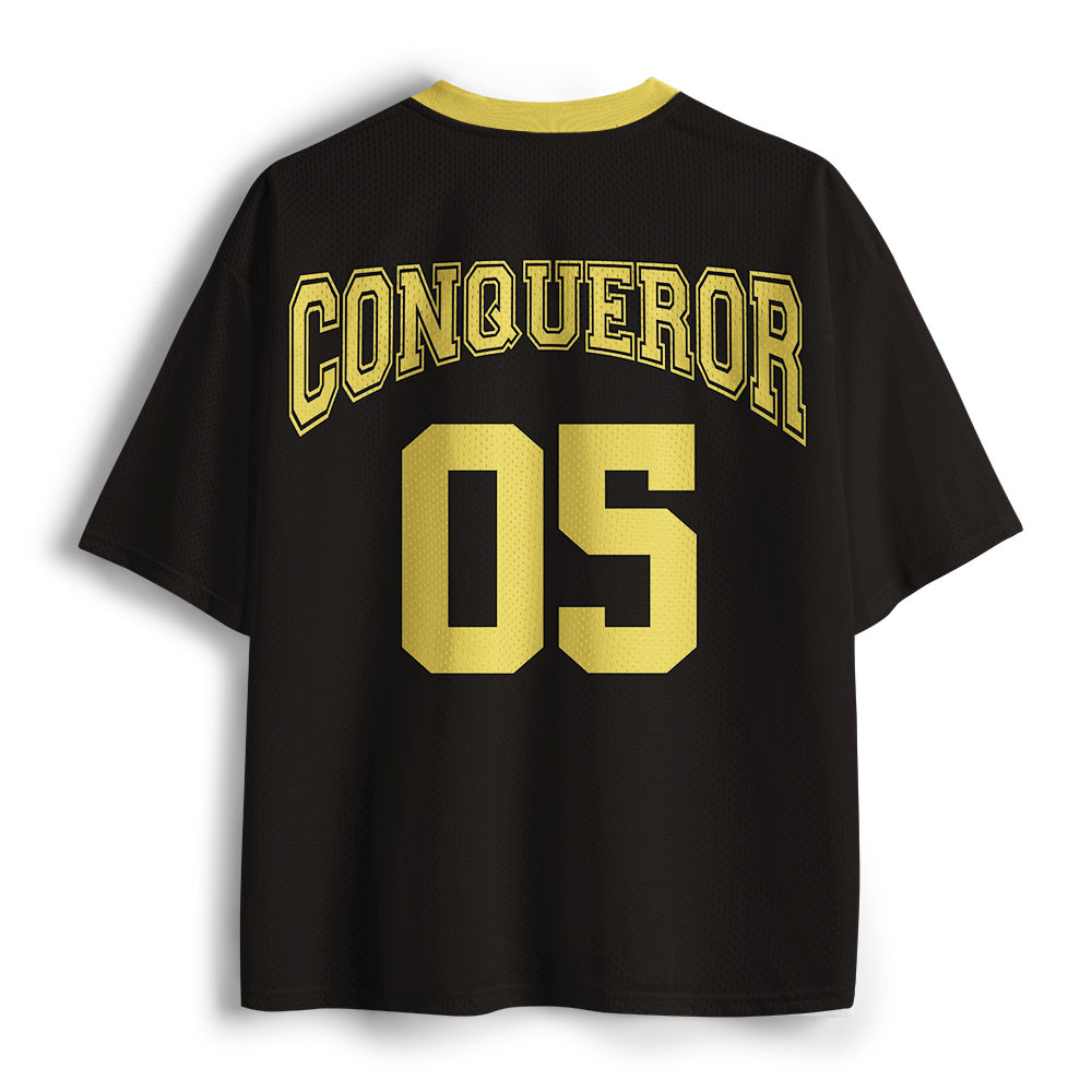 Conqueror Lion Christian Black Mesh Jersey