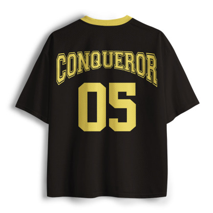 Conqueror Lion Christian Black Mesh Jersey