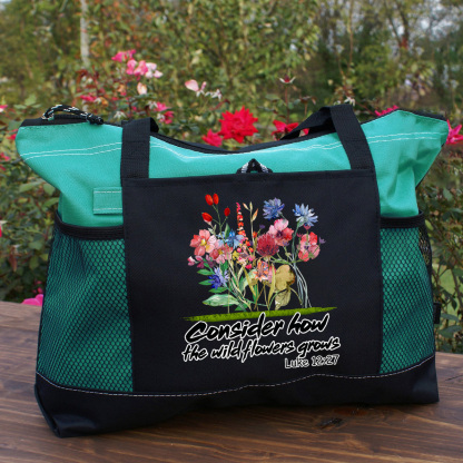Consider How The Wildflower Grows Christian Tote Bag