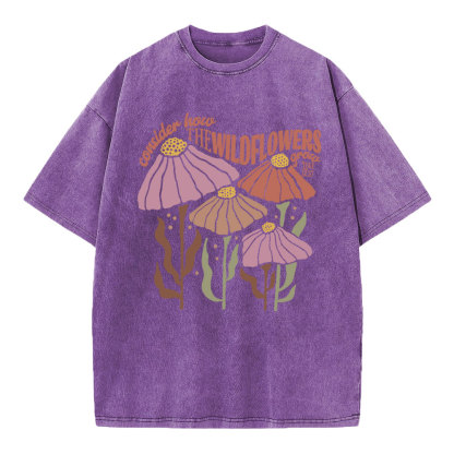 Consider How The Wildflowers Grow Christian Washed T-Shirt