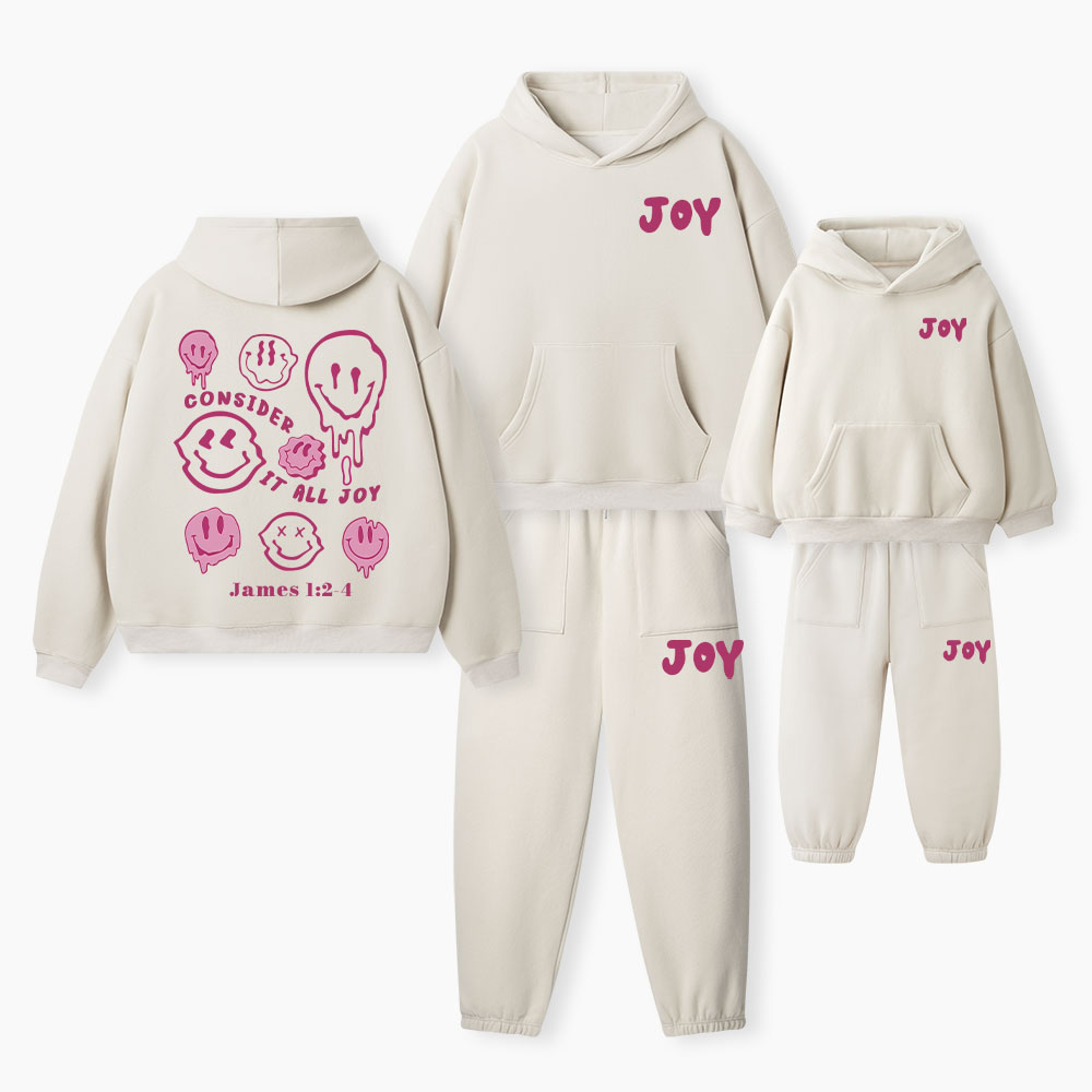 Consider It All Joy Christian Premium Matching Fleece Hoodie Set