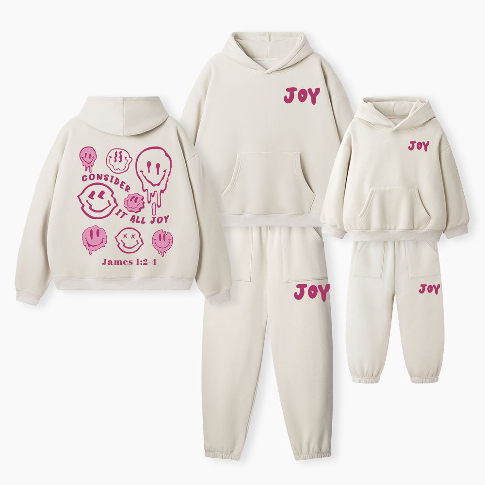 Consider It All Joy Christian Premium Matching Fleece Hoodie Set