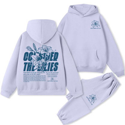 Consider The Lilies Christian Premium Fleece Hoodie Set