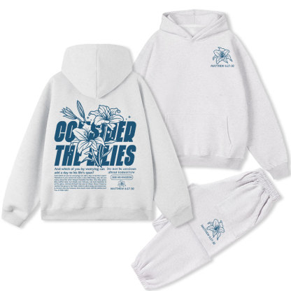 Consider The Lilies Christian Premium Fleece Hoodie Set