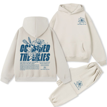 Consider The Lilies Christian Premium Fleece Hoodie Set