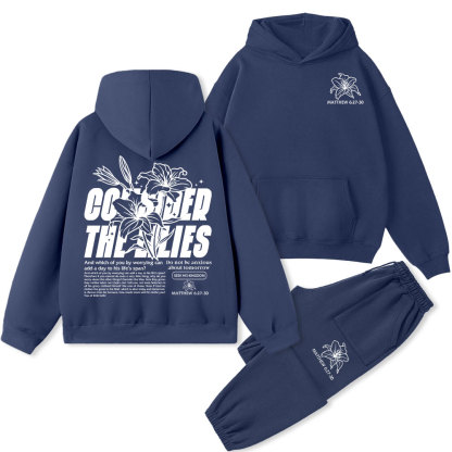 Consider The Lilies Christian Premium Fleece Hoodie Set