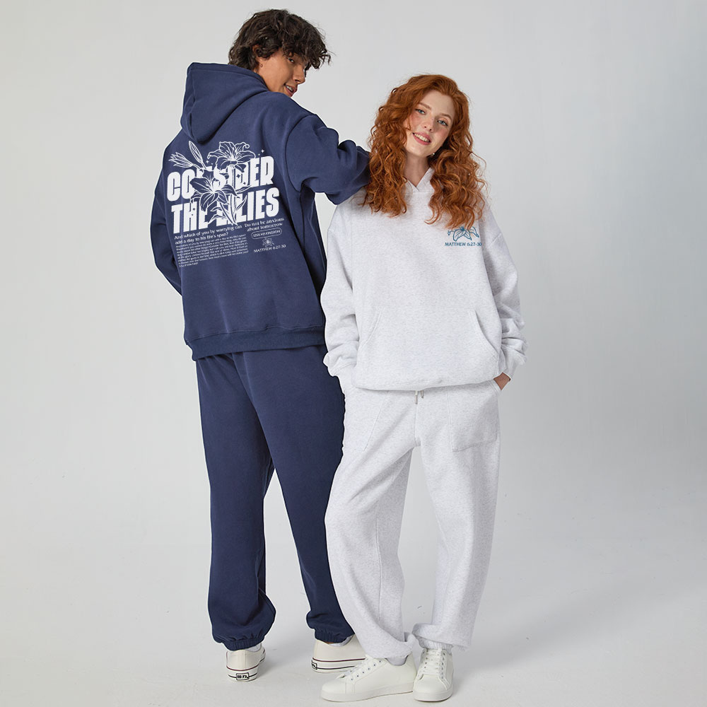 Consider The Lilies Christian Premium Fleece Hoodie Set