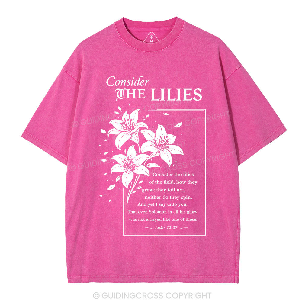 Consider The Lilies Christian Washed T-Shirt