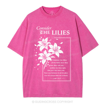 Consider The Lilies Christian Washed T-Shirt