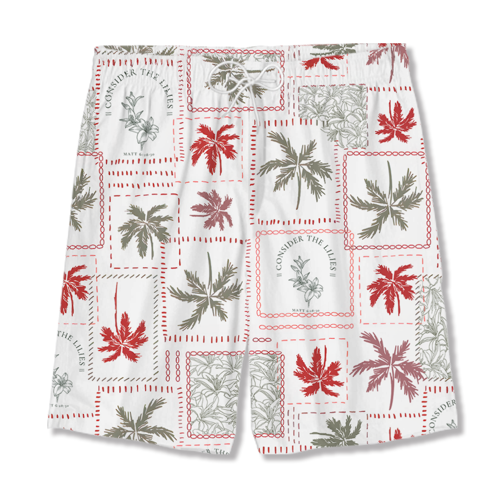 Consider The Lilies Red Christian Hawaiian Shirt 