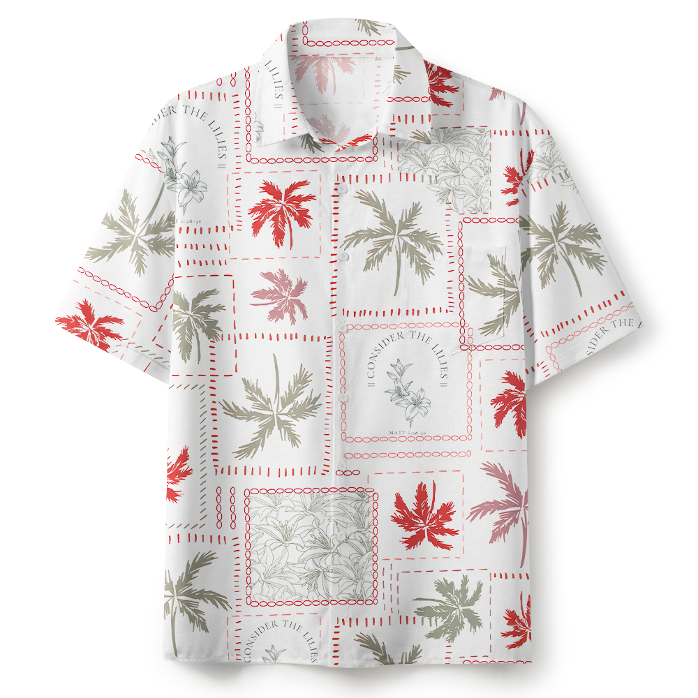 Consider The Lilies Red Christian Hawaiian Shirt 