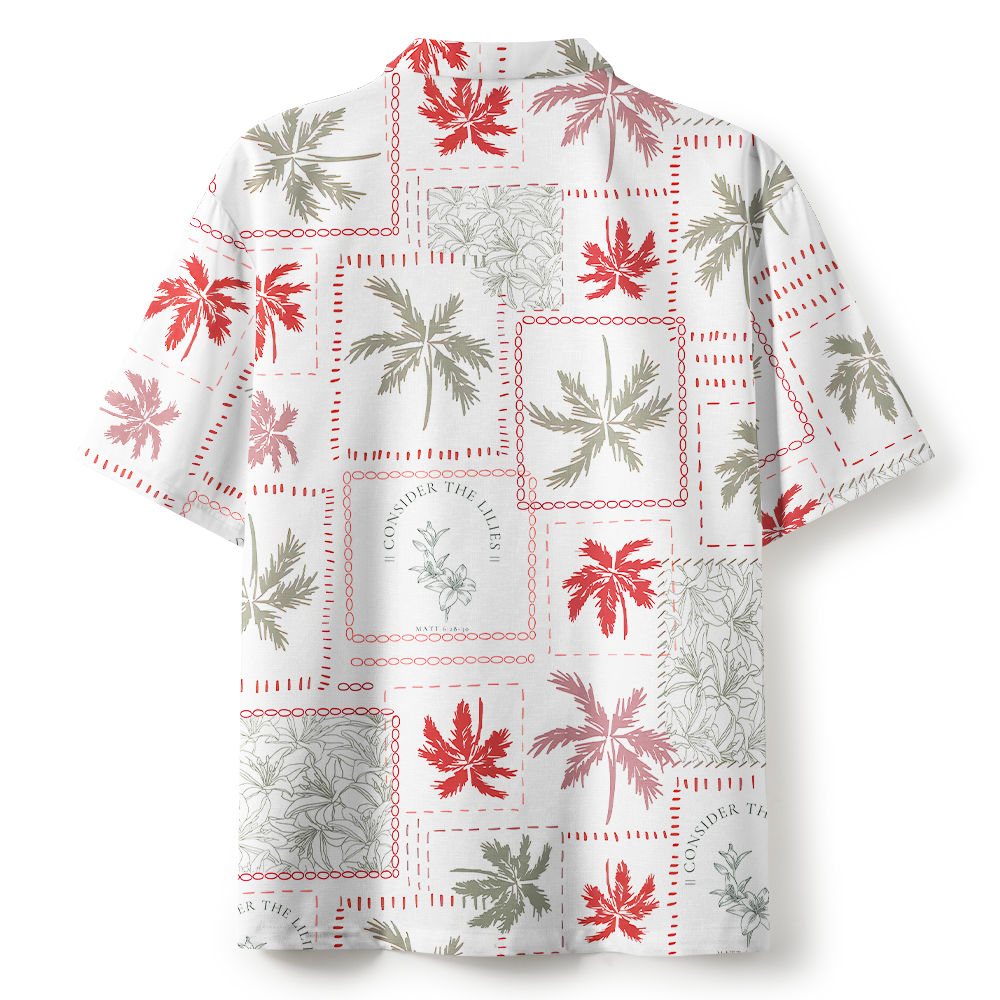 Consider The Lilies Red Christian Hawaiian Shirt 