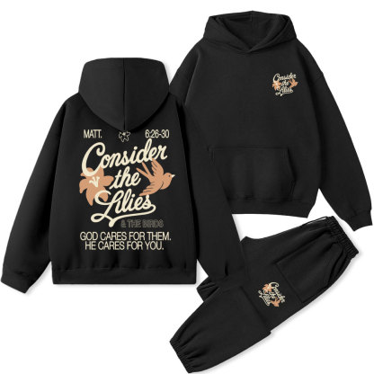 Consider The Lilies & THe Birds Chrsitian Premium Fleece Hoodie Set