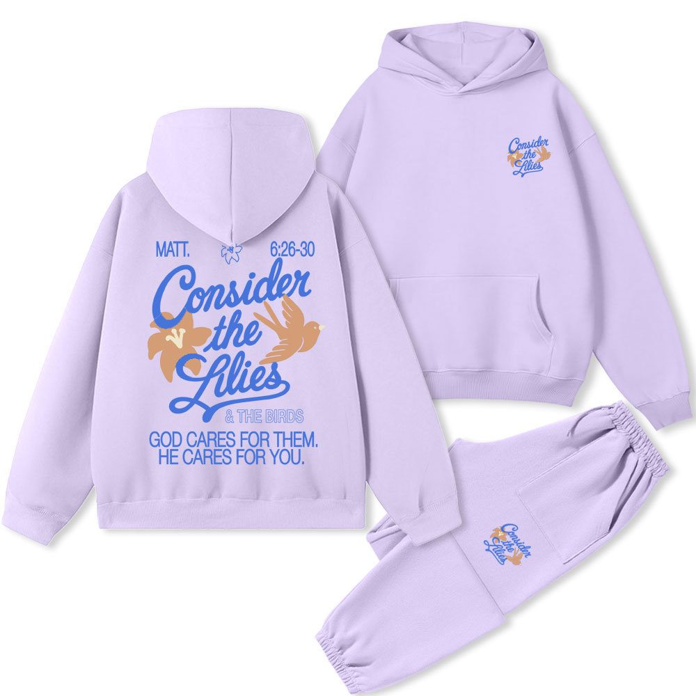 Consider The Lilies & THe Birds Chrsitian Premium Fleece Hoodie Set