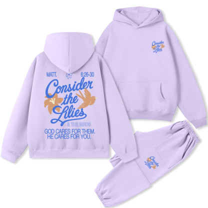Consider The Lilies & THe Birds Chrsitian Premium Fleece Hoodie Set