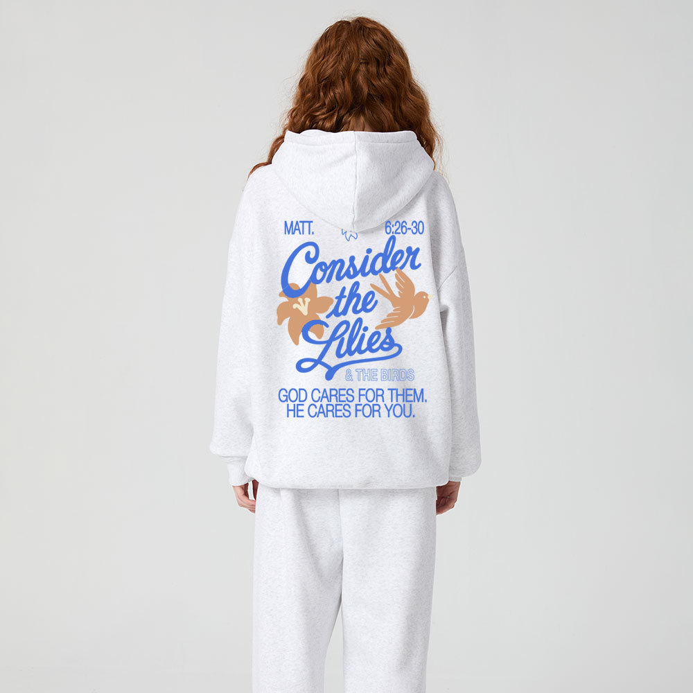Consider The Lilies & THe Birds Chrsitian Premium Fleece Hoodie Set