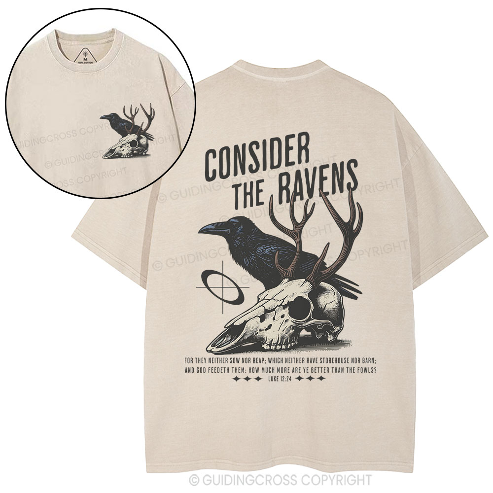 Consider The Ravens Chirstian Washed T-Shirt Sale - GuidingCross