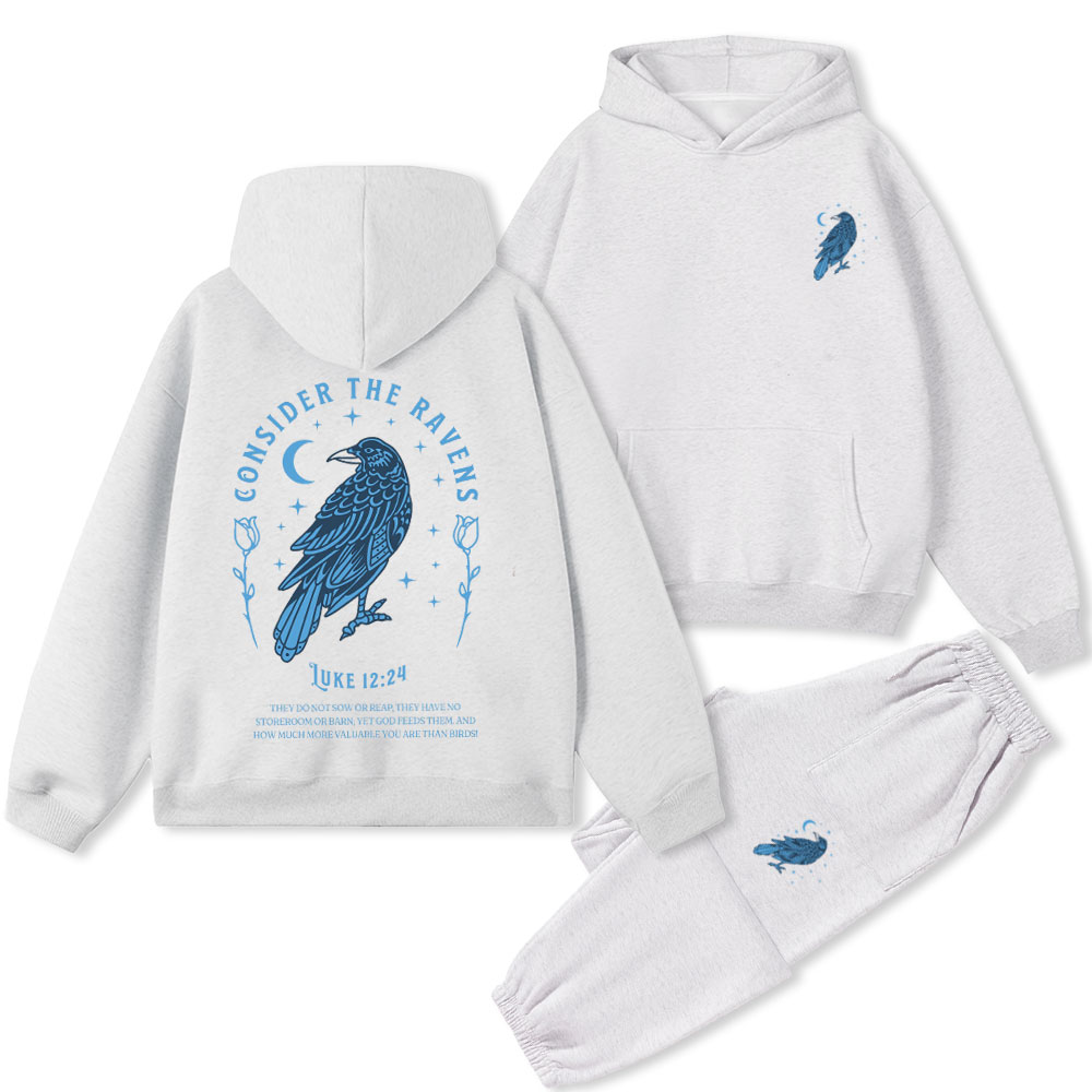 Consider The Ravens Christian Premium Fleece Hoodie Set