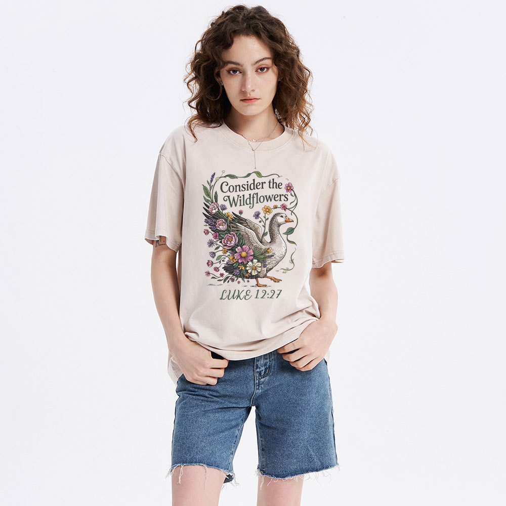 Consider The Wildflower Christian Washed T-Shirt