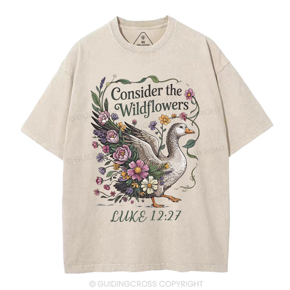 Consider The Wildflower Christian Washed T-Shirt