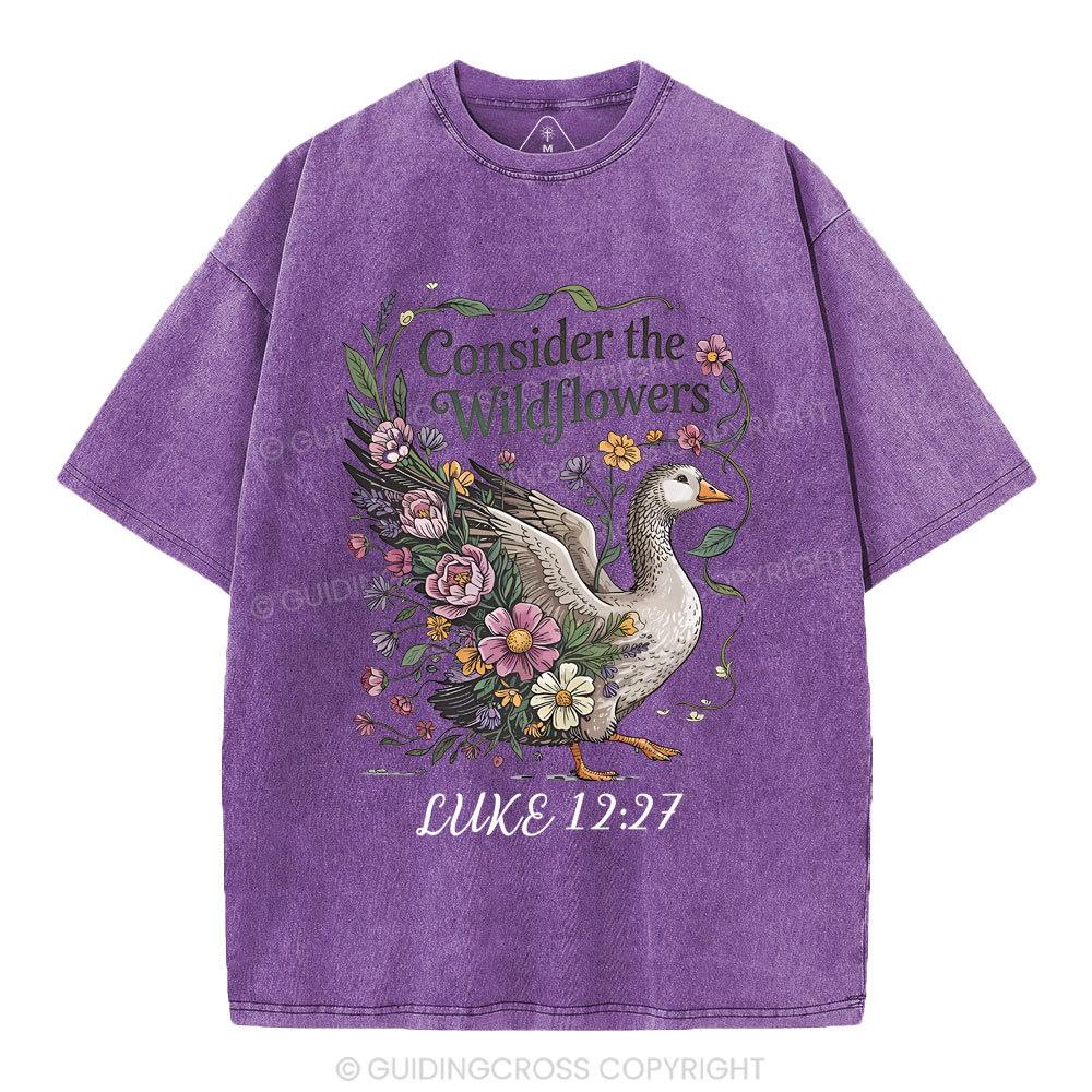 Consider The Wildflower Christian Washed T-Shirt
