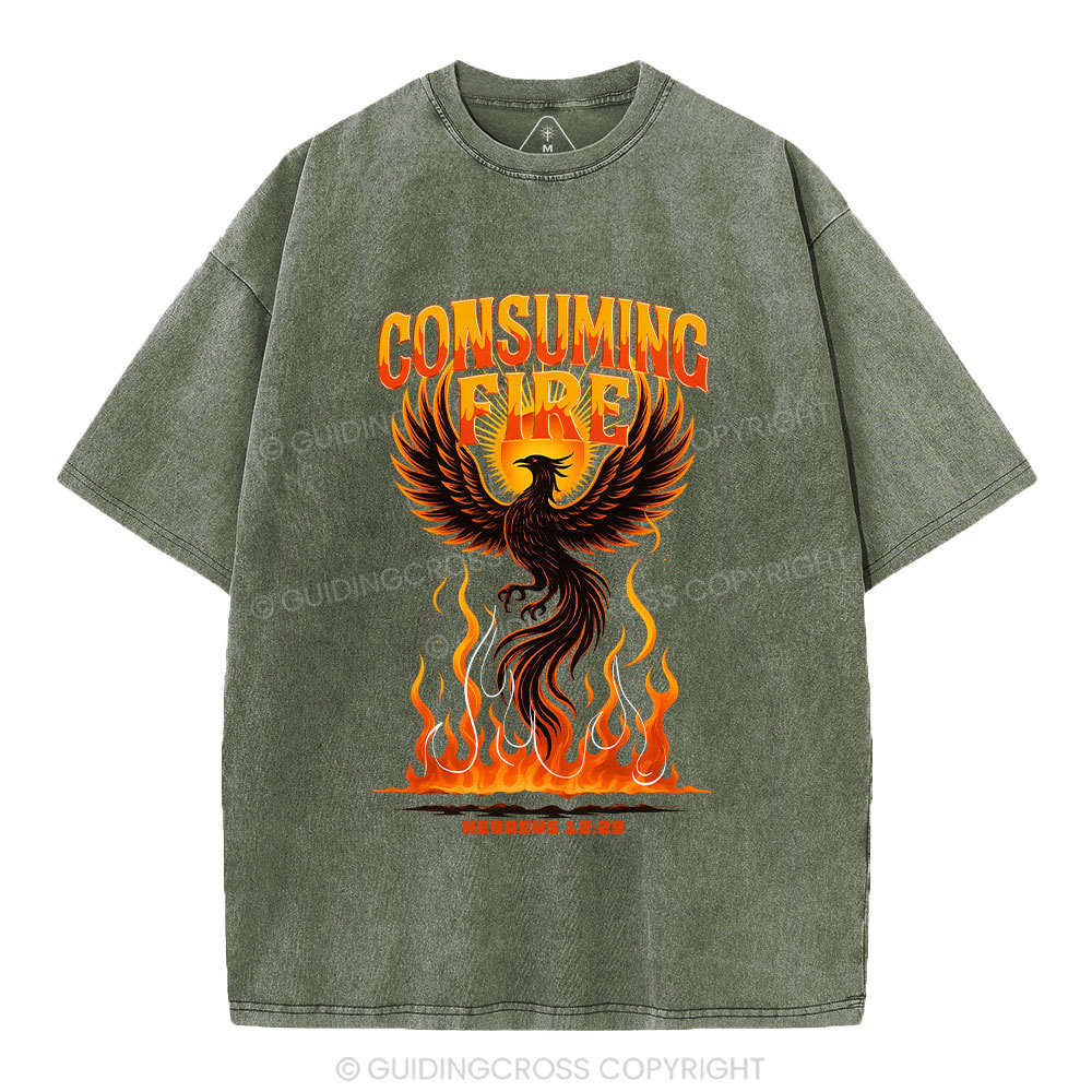 Consuming Fire Christian Washed T-Shirt