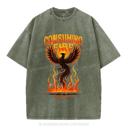 Consuming Fire Christian Washed T-Shirt